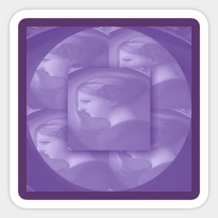 cameo silhouette tile overlay shades of lavender Sticker